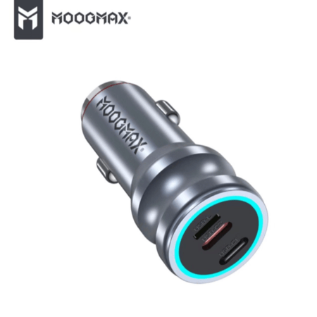 شاحن سيارة 65 واط مزود بـ 3 منافذ منفذين يو اس بي ومنفذ بي دي - بضمان سنتين