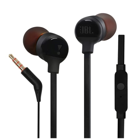 سماعة أذن سلك مع مايكروفون JBL Tune 110 اللون أسود