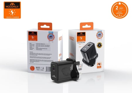 فيش جداري سريع بقوة 30 وات بمدخلين تايب سي - لايتنيق