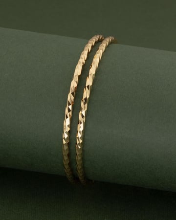 بناجر نسائية مبرومة ببريق الذهب مقاسات متعددة - 2 حبة