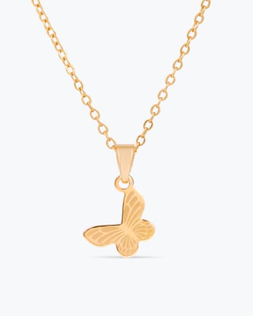 طقم اكسسوارات ذهبية للأطفال بتصميم الفراشة