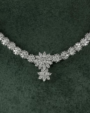 طقم زركون بلمعة الألماس مع ساعة، قلادة، إسوارة، خاتم، وأقراط