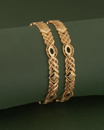 بناجر ذهبية مبرومة بلمعة الذهب 2 حبة