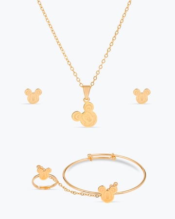 طقم بديل الذهب للاطفال بتصميم وجه دب