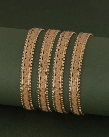 بناجر عريضة بلمعة الذهب للنساء / 2 حبة