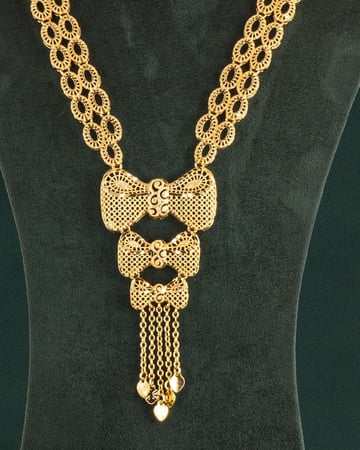 طقم اكسسوارات بلمعة الذهب ربطة فيونكة