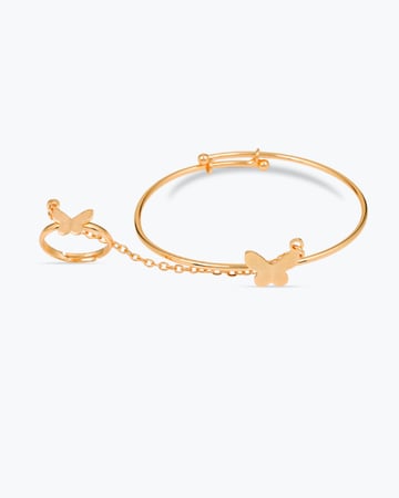 طقم اكسسوارات ذهبية للأطفال بتصميم الفراشة