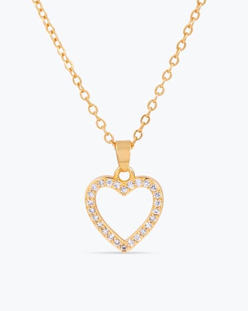 طقم مجوهرات أطفال تصميم القلب المحاط بالزركون الماسي