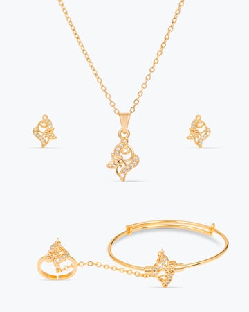 طقم مجوهرات بنات مزين بالزركون ولمعة الألماس