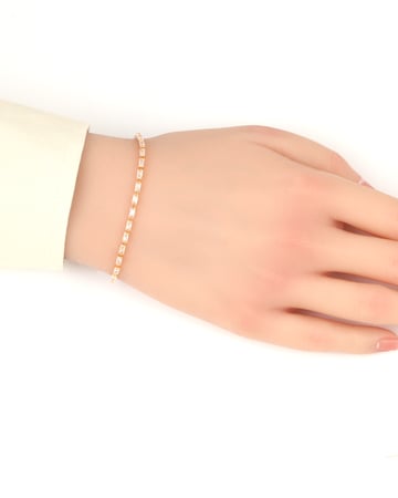 اسوارة يد ذهبية تنس للنساء بلمعة الألماس