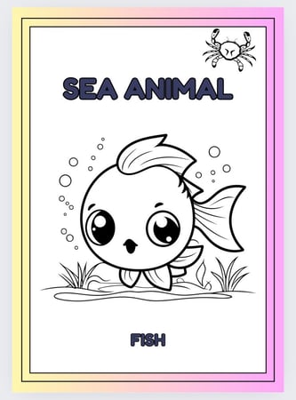 Land and sea animals coloring book