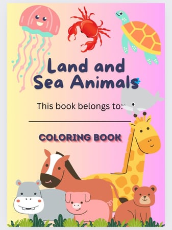 Land and sea animals coloring book