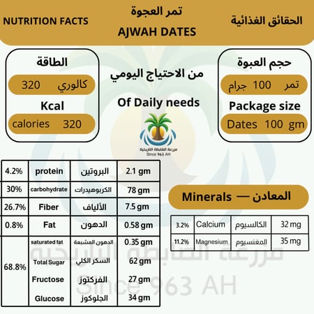 عجوة العالية الفاخرة الحجم الوسط (عبوة 1 كجم)