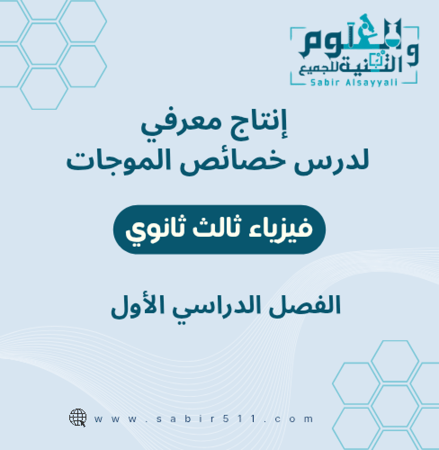 انتاج معرفي لدرس خصائص الموجات فيزياء 3