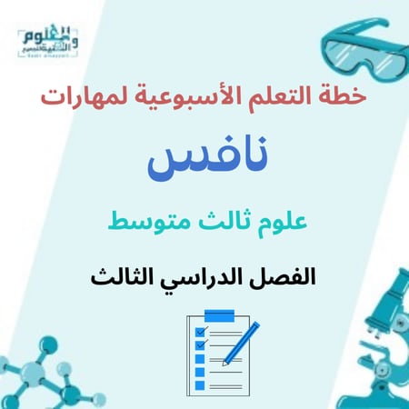 خطة التعلم لمهارات نافس علوم ثالث متوسط الفصل الدراسي الثالث