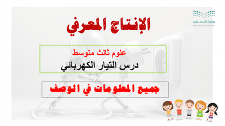 انتاج معرفي لدرس التيار الكهربائي علوم 3م ف3