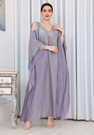 جلابية خفيفة نسائية فاخرة بلون بنفسجي