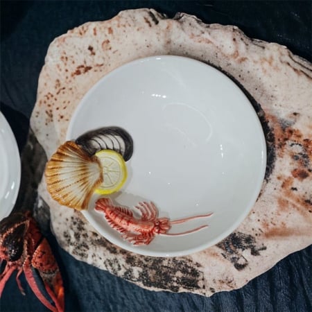 صحن تقديم - بنقش البحريات