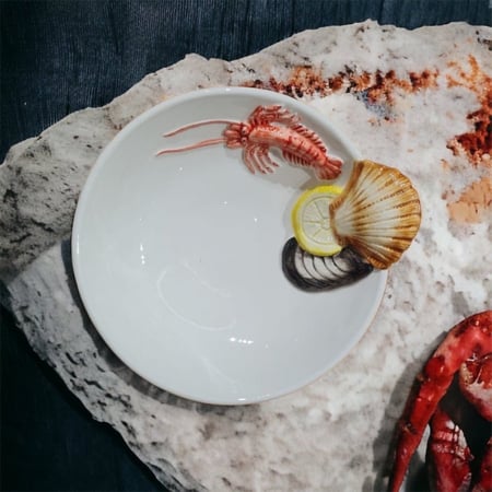 صحن تقديم - بنقش البحريات