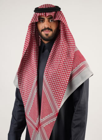 شماغ روايه دم غزال مع رمادي