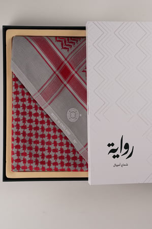 شماغ روايه دم غزال مع رمادي