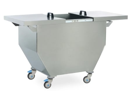 عربة جمع النفايات الطبية الصغيرة من الستانلس ستيل