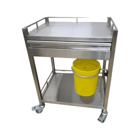 عربة أدوات طبية متنقلة مع درج من الستانلس ستيل