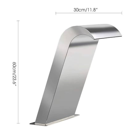 مصب شلال كوبرا منحني ستانلس ستيل 304 – تصميم أنيق للمسابح والشلالات