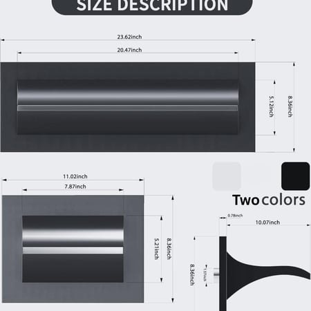 مصب شلال ستانلس ستيل 316 اسود مقاوم للصدأ - 3 قطع (2×30 سم + 1×40 سم) - للمسابح والحدائق