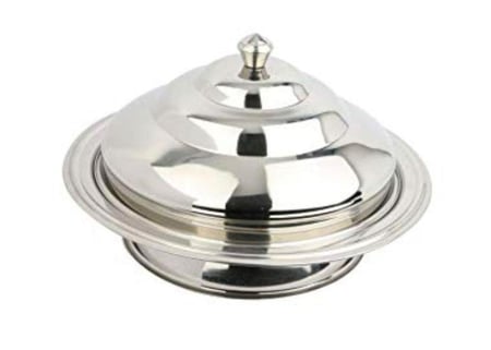 صحن كوزي 75سم استيل بقاعدة وغطاء