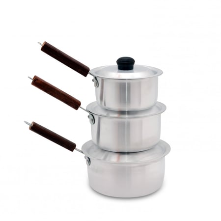 كسرولا معدن طقم 3 قطع مع غطاء