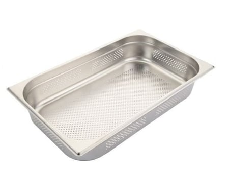 صواني حوض بغطاء استيل مخرم 1,1 ثقيل مقاس 33*53 سم