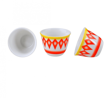 فناجين قهوة غضار احمر صغير