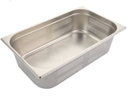 صواني حوض بغطاء استيل مخرم 1,1 ثقيل مقاس 33*53 سم