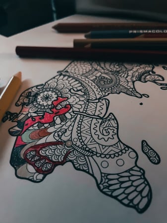 خريطة العالم ماندالا للتلوين