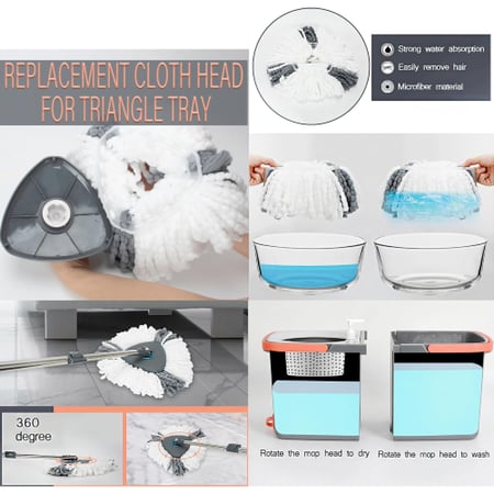 باهرة ممسحة الارضيات الدوارة المطورة مستطيل لتنظيف جميع الارضيات والجد
