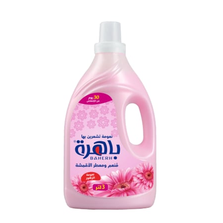 باهرة منعم ومعطر الأقمشة برائحة نعومة الزهور - 3 لتر