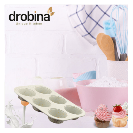 قالب كوب كيك 6 خانة دروبينا  Grey