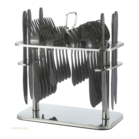 طقم ملاعق 30 قطعة أسود كامل drobina