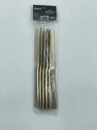 سكاكين اكل drobina ذهبي ليزر مات