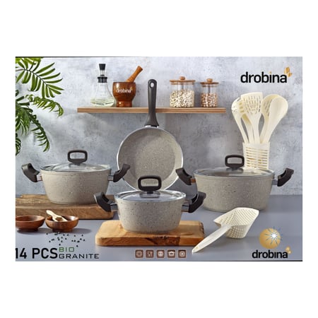 طقم قدور drobina 14 غرانيت تركي Ellie Grey