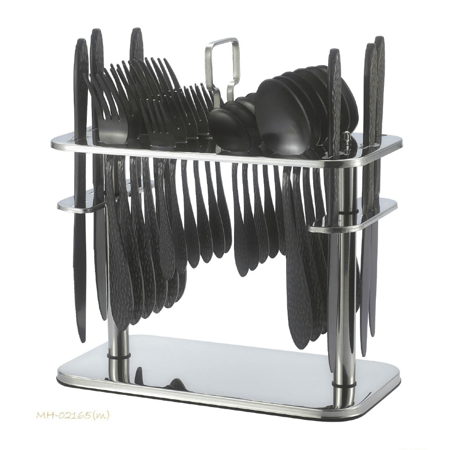 طقم ملاعق 30 قطعة أسود مات drobina