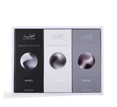 Jsah Graphite Luxury Men's Perfume Set - Mavro, Nardo, Rouge - 3 x 50 ml