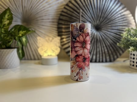 كوب حافظ للبروده والحراره تصميم ورود - اوريليا