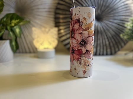 شراء كوب حافظ للبروده والحراره تصميم ورود - اوريليا