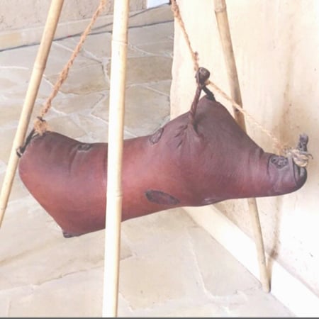 صميل تراثي مع ثلاث عصى  خشب طبيعي حجم كبير