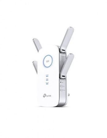 مقوي شبكة راوتر موسع النطاق بمنفذ 1 جيجابت و4 هوائيات خارجية يناسب جميع الأجهزة أبيض A2600