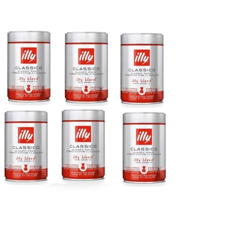 قهوة ايلي كلاسيك للفلتر مطحونه 250 غرام*6علبه  illy coffee classic filter coffee 250 g