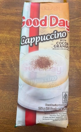 كبتشينو قود داي اظرف 25جرام*10ظرف انتاج اندونيسيا  GOOD DAY CAPPUCINO SACHETS 25GRAM*10SACHET