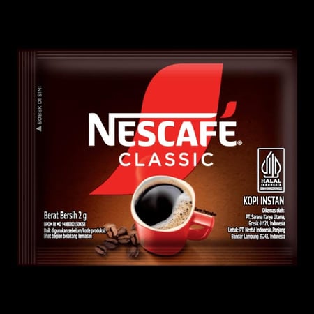 نسكافيه كلاسيك اظرف سريع التحضير 2 جرام ربطه*60 ظرف اندونيسي Nescafe Classic Instant Coffee Sachets indonesia 2g*60 Sachets
